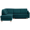 ECKSOFA in Flachgewebe Petrol  208/227 cm  - Eichefarben/Rot, KONVENTIONELL, Holz/Textil (208/227cm) - Sedda