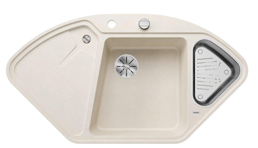 SPÜLE Delta  - Weiß, Basics, Stein (104,2/19,5/56cm) - Blanco
