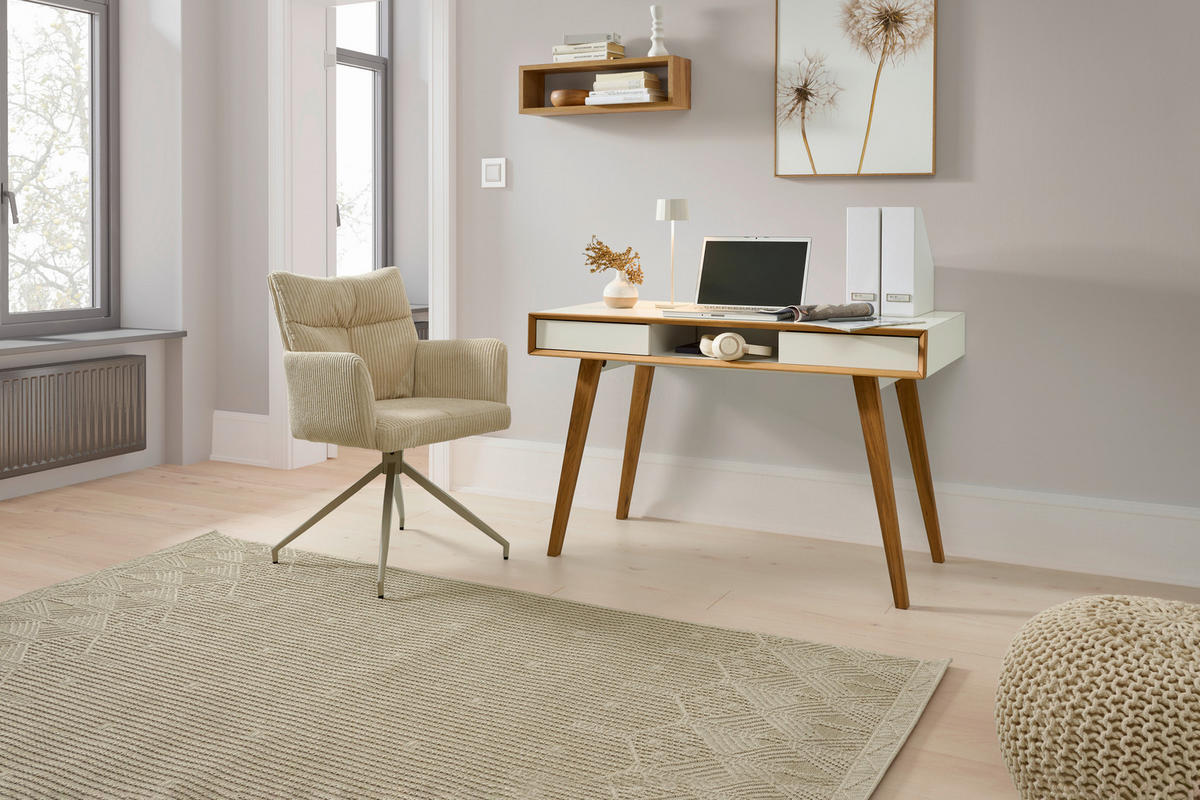ÍRÓASZTAL  - tölgyfa színű/fehér, Modern, faalapú anyag/fa (120/58/78cm) - Livetastic