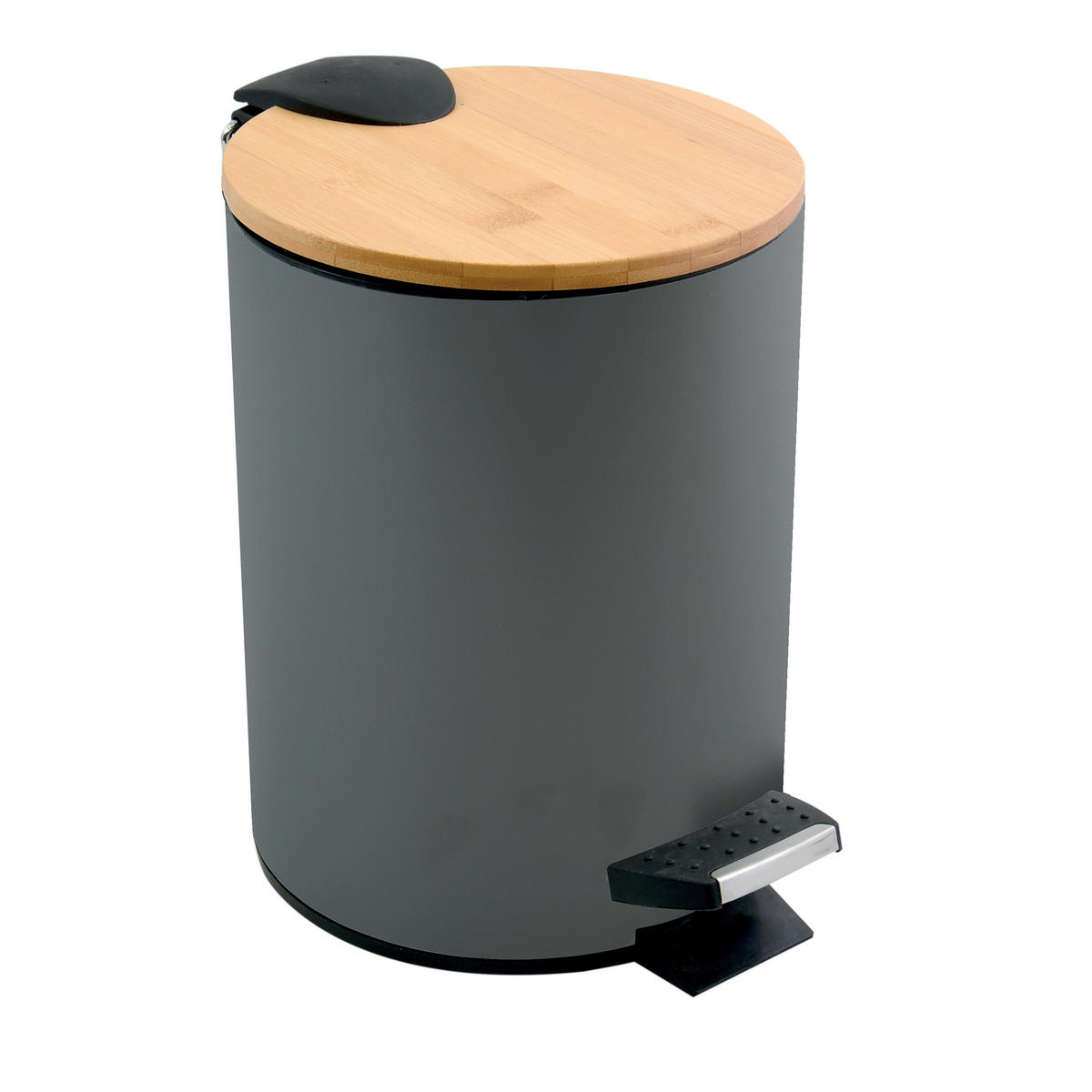 TRETEIMER ADONIS 3 L  - Dunkelgrau/Schwarz, Basics, Naturmaterialien/Kunststoff (17/17/22.5cm) - Spirella
