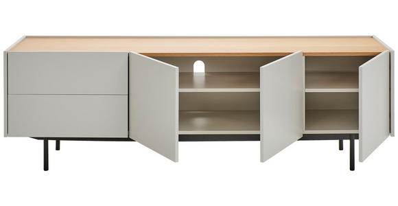 LOWBOARD  in 180/57,5/40 cm  - Eichefarben/Hellgrau, Design, Holz/Holzwerkstoff (180/57,5/40cm) - Carryhome