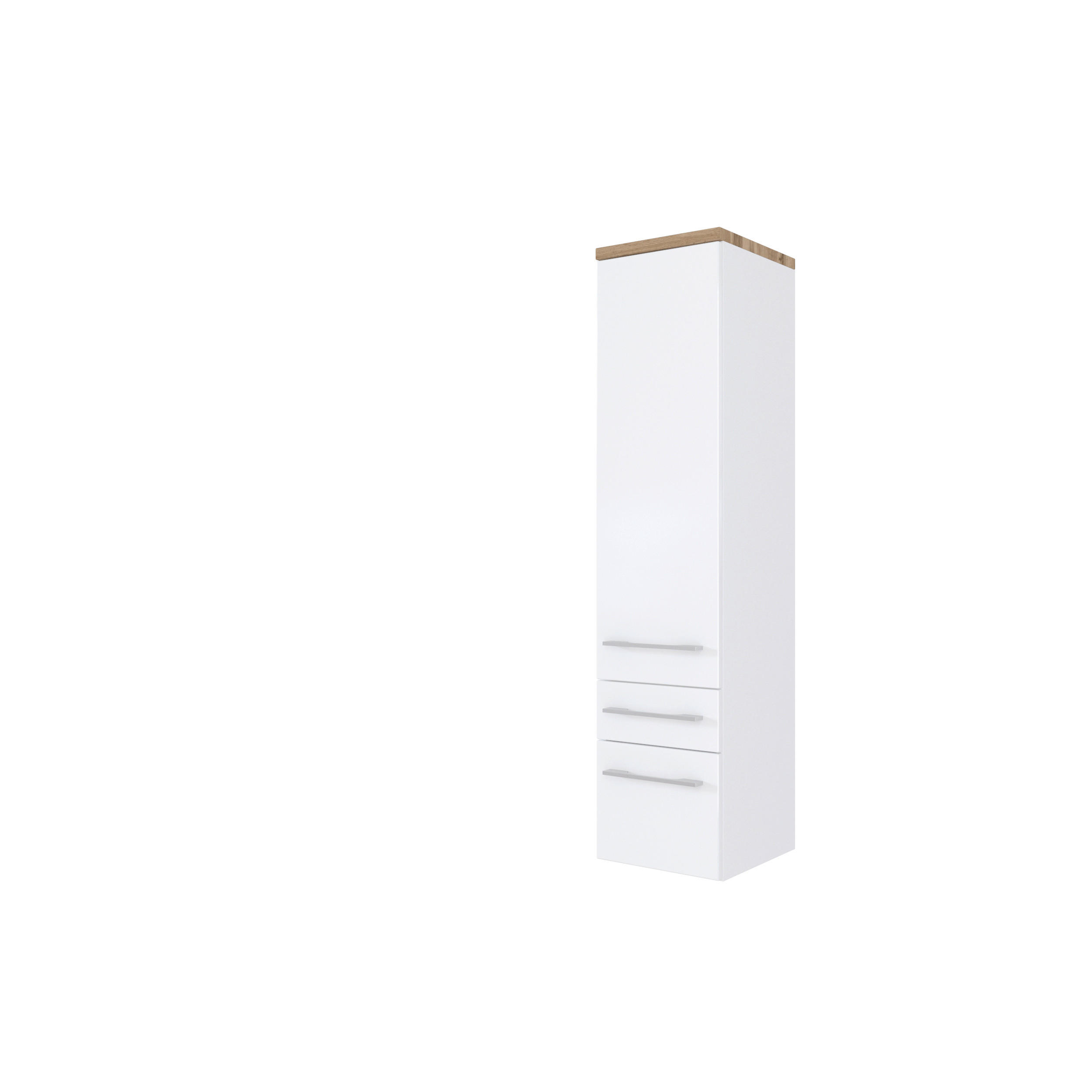 MIDISCHRANK 30/130/35 cm  - Alufarben/Weiß, KONVENTIONELL, Holzwerkstoff/Metall (30/130/35cm) - Xora