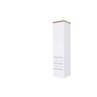 MIDISCHRANK 30/130/35 cm  - Alufarben/Weiß, KONVENTIONELL, Holzwerkstoff/Metall (30/130/35cm) - Xora