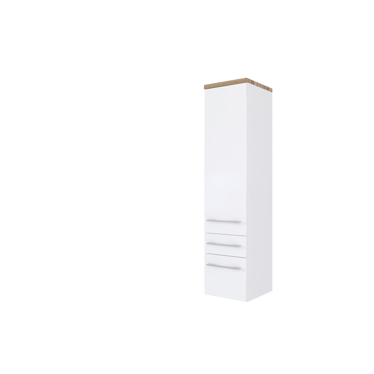 MIDISCHRANK 30/130/35 cm  - Alufarben/Weiß, KONVENTIONELL, Holzwerkstoff/Metall (30/130/35cm) - Xora