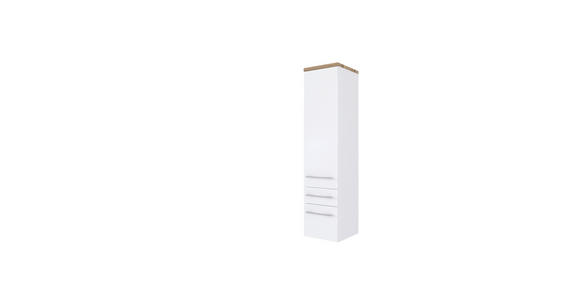 MIDISCHRANK 30/130/35 cm - Alufarben/Weiß, KONVENTIONELL, Holzwerkstoff/Metall (30/130/35cm) - Xora