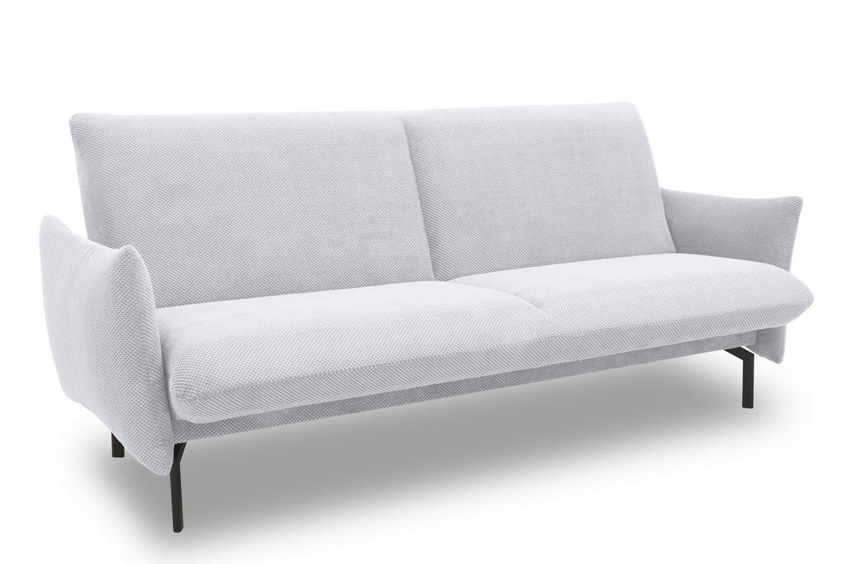 SCHLAFSOFA in Mikrofaser Silberfarben  - Silberfarben/Schwarz, Design, Textil/Metall (234/102/95cm) - MID.YOU