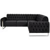 ECKSOFA  in Velours Schwarz  264/264 cm  - Goldfarben/Schwarz, KONVENTIONELL, Textil/Metall (264/264cm) - Carryhome