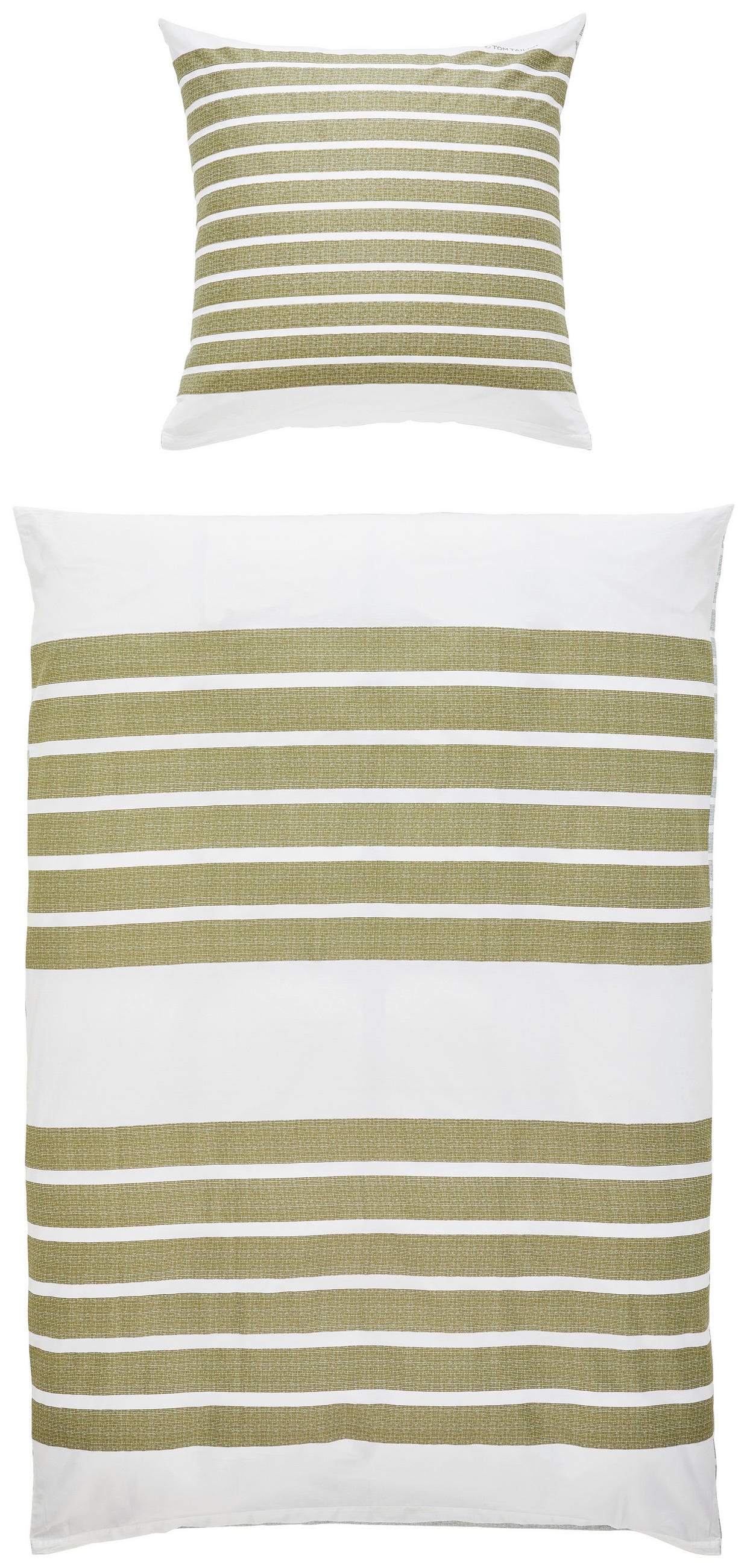 WENDEBETTWÄSCHE AURIN Satin 135/200 cm  - Weiß/Grün, Basics, Textil (135/200cm) - Tom Tailor