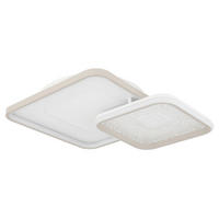 LED-DECKENLEUCHTE 50/50/9 cm   - Sandfarben/Weiß, Design, Kunststoff/Metall (50/50/9cm) - Globo