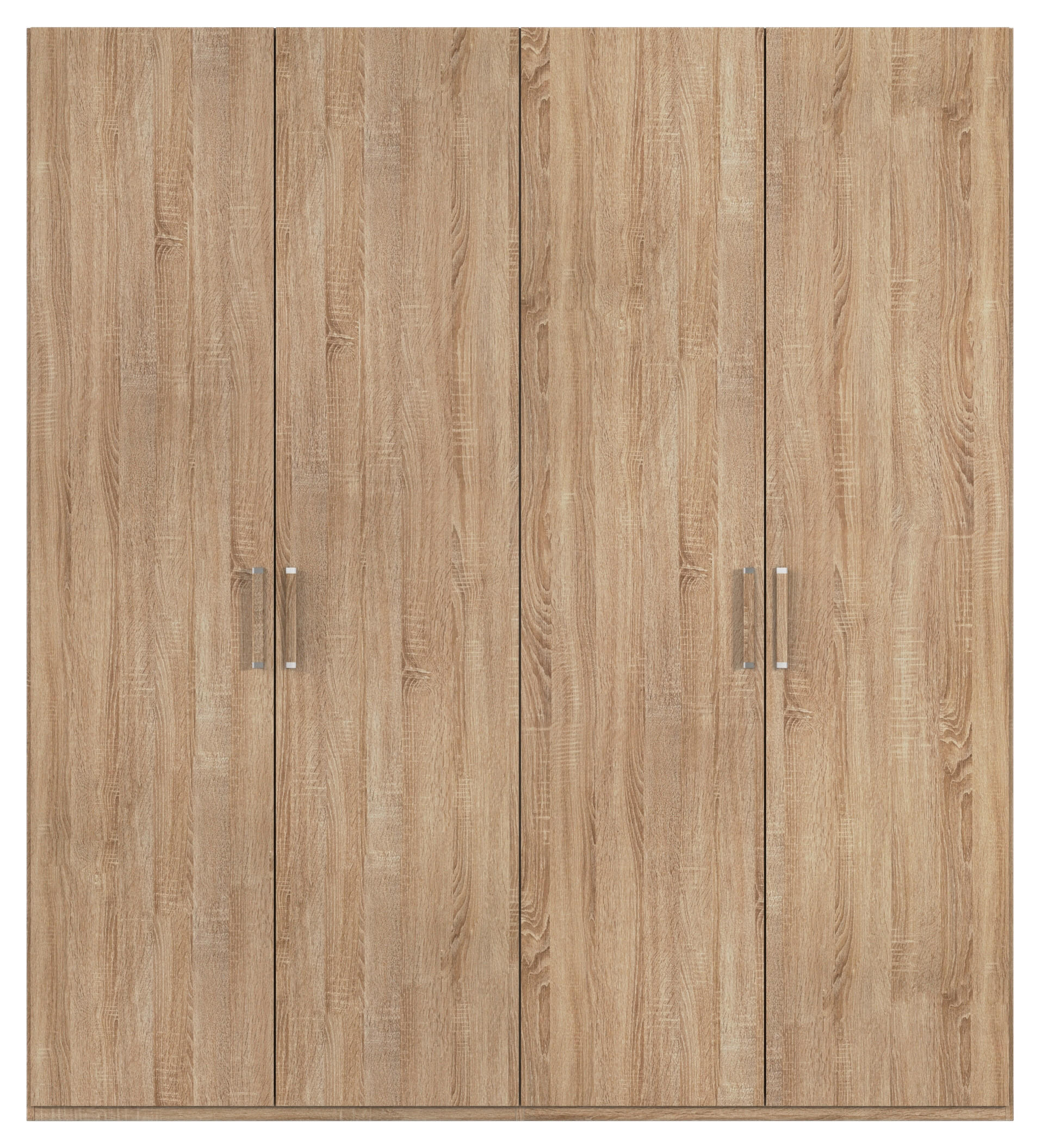 DREHTÜRENSCHRANK 201/223/60 cm 4-türig Sonoma Eiche  - Silberfarben/Sonoma Eiche, Design, Holzwerkstoff/Kunststoff (201/223/60cm) - Novel