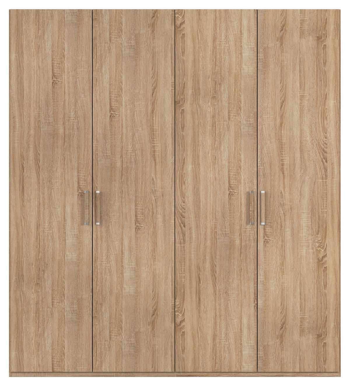 DREHTÜRENSCHRANK  in Sonoma Eiche  - Silberfarben/Sonoma Eiche, Design, Holzwerkstoff/Kunststoff (201/223/60cm) - Novel