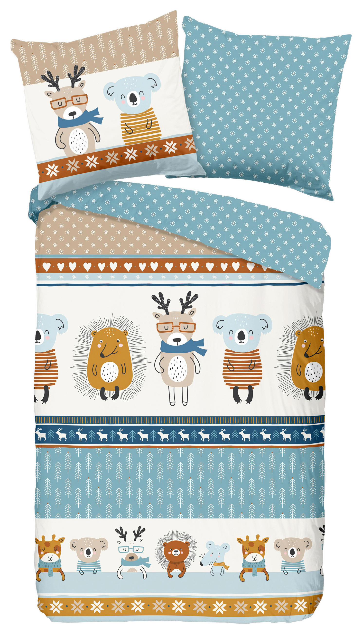 JUGENDBETTWÄSCHE Woodland Biber 135/200 cm  - Multicolor, Design, Textil (135/200cm)