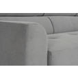 ECKSOFA Grau Feincord  - Schwarz/Grau, Design, Textil/Metall (205/280cm) - Xora