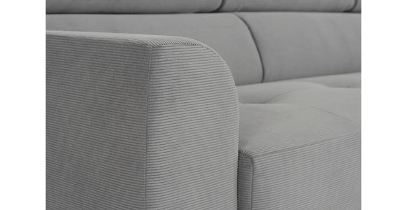 ECKSOFA Grau Feincord  - Schwarz/Grau, Design, Textil/Metall (205/280cm) - Xora