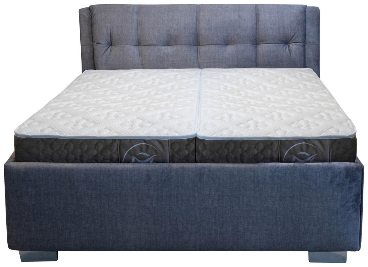 KÁRPITOZOTT ÁGY  szürke  - króm/szürke, Basics, műanyag/textil (170/98/229cm) - Andante