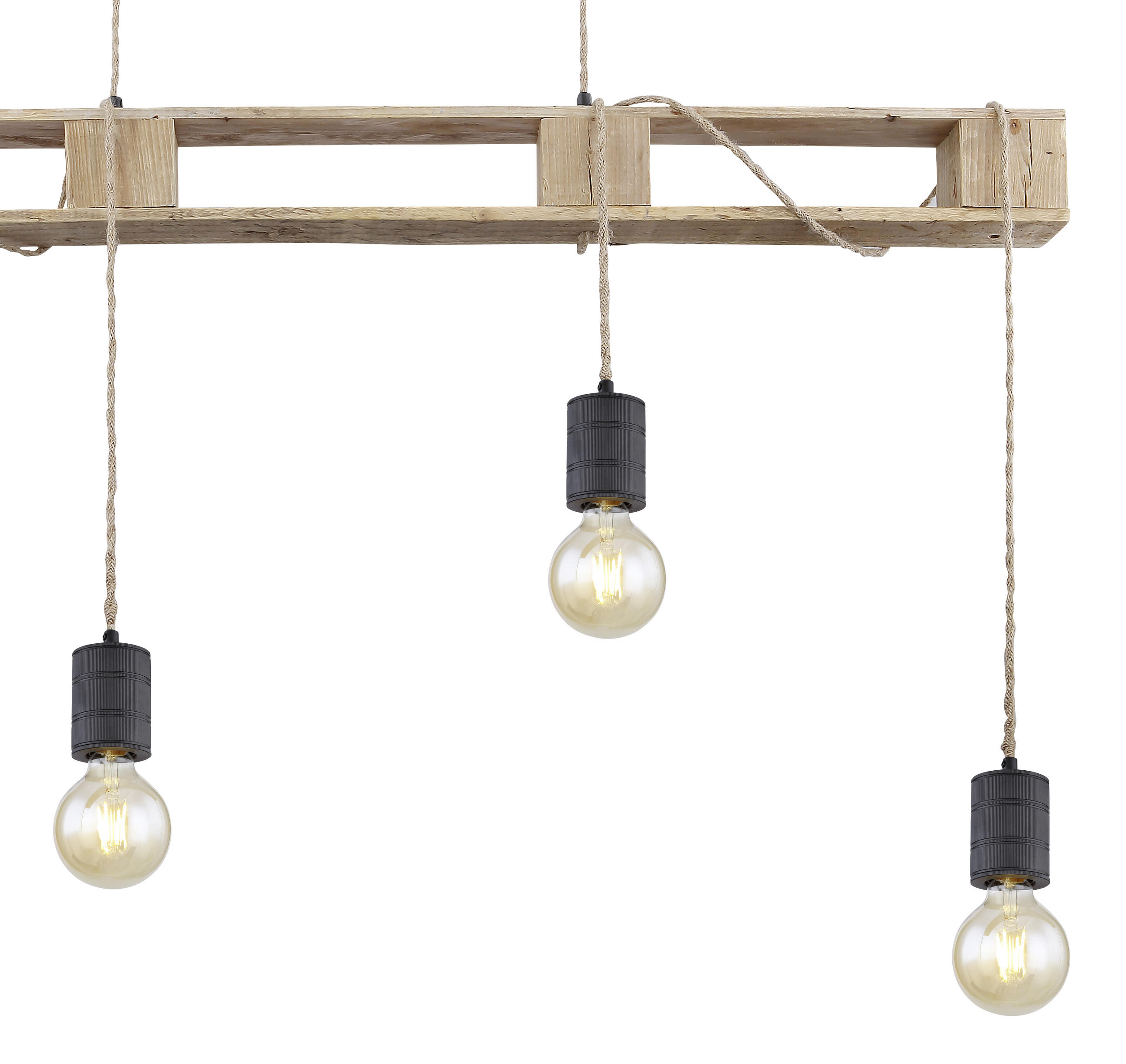 HÄNGELEUCHTE 121/10/120 cm   - Schwarz/Braun, LIFESTYLE, Holz/Metall (121/10/120cm) - Globo