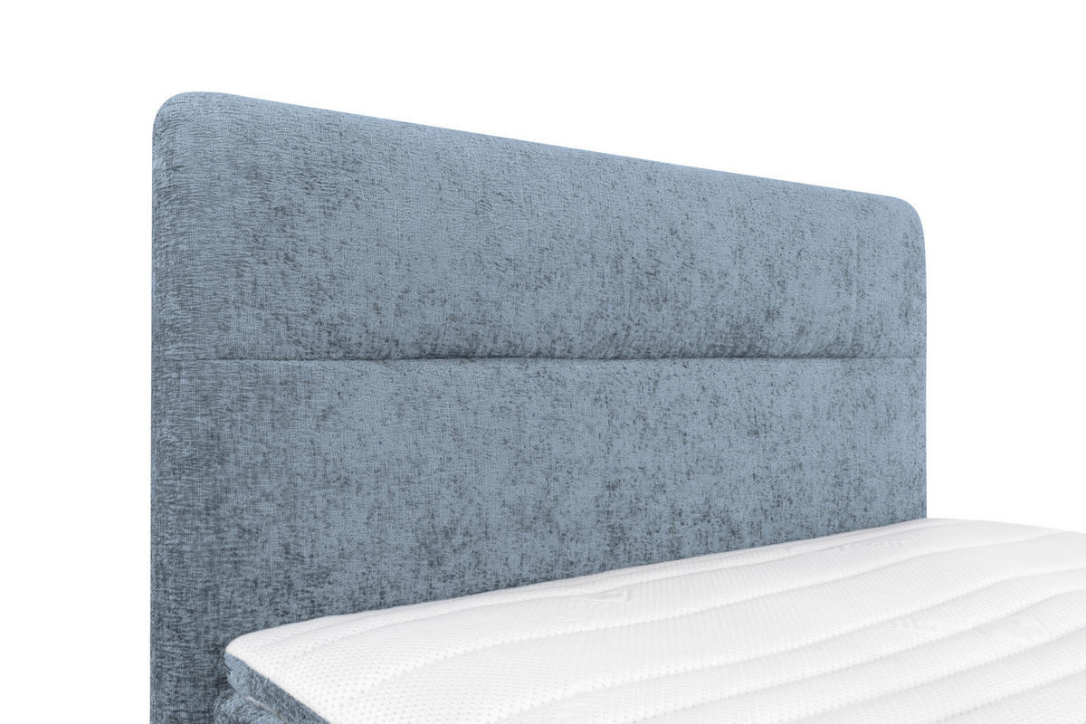 BOXSPRINGBETT 140/200 cm  in Hellblau  - Schwarz/Hellblau, Design, Textil/Metall (140/200cm) - Esposa