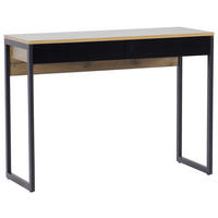 SCHREIBTISCH  in Schwarz, Eichefarben  - Weiss/Schwarz Hochglanz, Modern, Holzwerkstoff/Metall (101.6/76/40cm) - MID.YOU