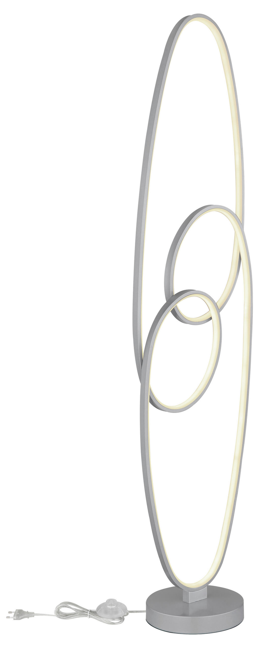 STOJACÍ LED LAMPA, 29/20/122 cm - barvy stříbra/průhledné, Design, kov/plast (29/20/122cm) - Globo