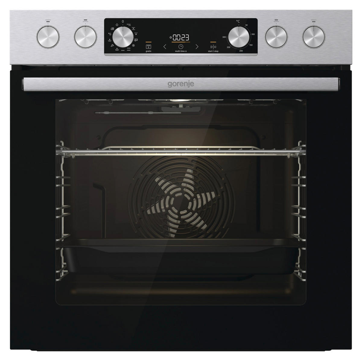 EINBAUHERD 739117  - Silberfarben, Trend, Glas/Metall (59,5/59,5/56,4cm) - Gorenje