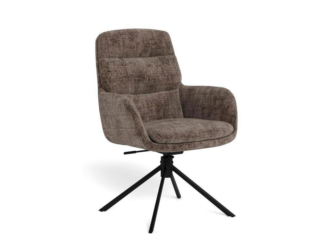 ARMLEHNSTUHL  automatische Rückholfunktion Struktur  Braun, Schwarz  - Schwarz/Braun, MODERN, Textil/Metall (61/94/67cm) - MID.YOU