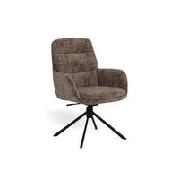 ARMLEHNSTUHL 2 Stück automatische Rückholfunktion Struktur  Braun, Schwarz  - Schwarz/Braun, MODERN, Textil/Metall (61/94/67cm) - MID.YOU