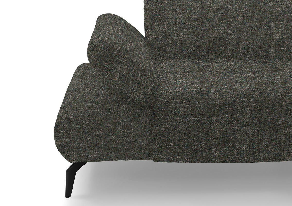 ECKSOFA in Webstoff Khaki  - Khaki/Schwarz, Design, Textil/Metall (223/290cm) - Moderano