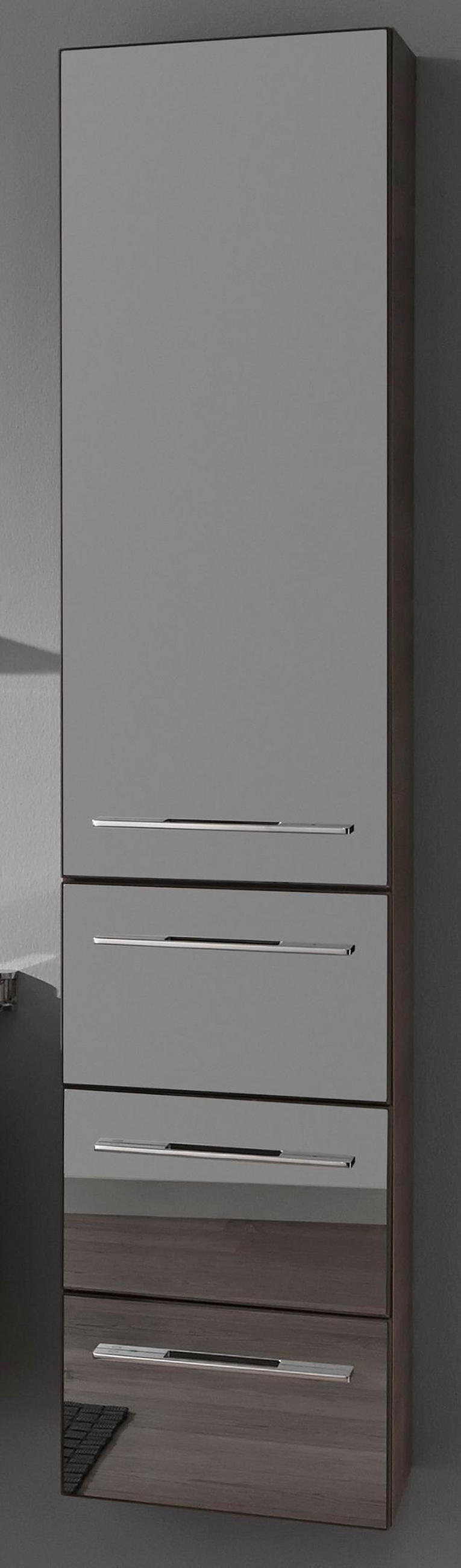 DULAP ÎNALT 35/168/30,7 cm  - grafit/gri, Basics, sticlă/material pe bază de lemn (35/168/30,7cm) - Leonardo