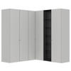 ECKKLEIDERSCHRANK 203/220/199 cm  - Silberfarben/Hellgrau, Design, Glas/Holzwerkstoff (203/220/199cm) - Jutzler