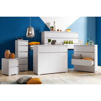 NACHTSCHRANK 40/79/48 cm  - Alufarben/Weiß, Design, Holzwerkstoff/Kunststoff (40/79/48cm) - Carryhome