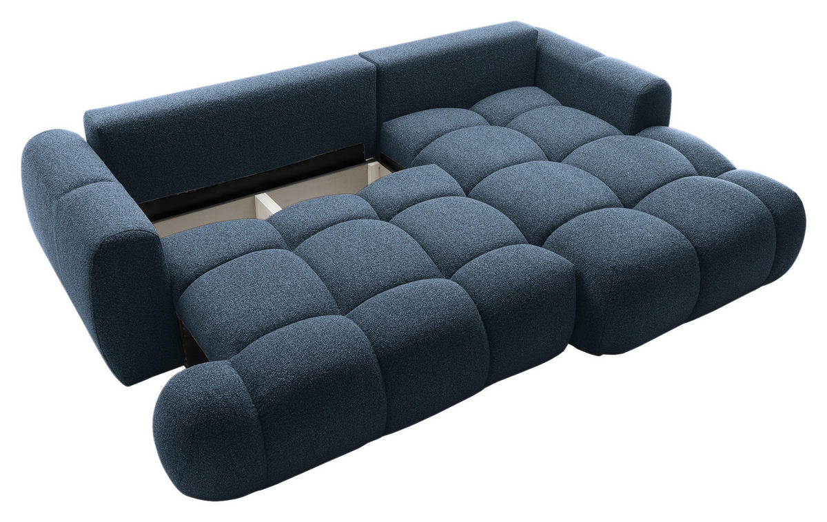 ECKSOFA Dunkelblau Struktur  - Schwarz/Dunkelblau, KONVENTIONELL, Kunststoff/Textil (272/172cm) - Carryhome