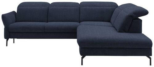 ECKSOFA in Flachgewebe Dunkelblau  299-313/233 cm  - Schwarz/Dunkelblau, Design, Textil/Metall (299-313/233cm) - Dieter Knoll
