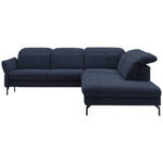 ECKSOFA in Flachgewebe Dunkelblau  - Schwarz/Dunkelblau, Design, Textil/Metall (299-313/233cm) - Dieter Knoll