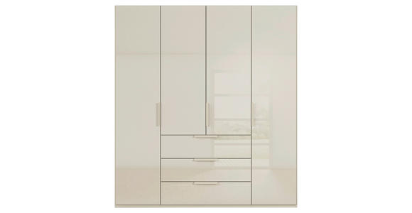 DREHTÜRENSCHRANK 201/223/61 cm,  in Champagner, 4-türig  - Champagner, Basics, Glas/Holzwerkstoff (201/223/61cm) - Novel