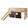 SPIELBETT Kiefer massiv 90/200 cm Schwarz, Weiß, Kieferfarben  - Schwarz/Weiß, Natur, Holz (90/200cm) - MID.YOU