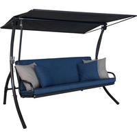 HOLLYWOODSCHAUKEL 210/160/145 cm  - Blau/Dunkelgrau, Basics, Textil/Metall (210/160/145cm) - Boxxx