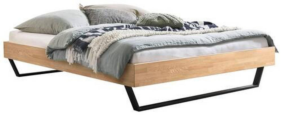 BETT 140/200 cm  in Anthrazit, Eiche Bianco   - Eiche Bianco/Anthrazit, Konventionell, Holz/Metall (140/200cm) - Hasena