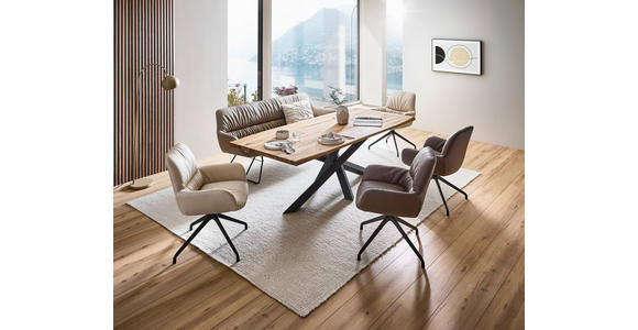 ESSTISCH Schwarz, Eichefarben rechteckig  in verschiedenen Größen erhältlich  - Eichefarben/Schwarz, LIFESTYLE, Holz/Metall (220/100/75cm) - Linea Natura