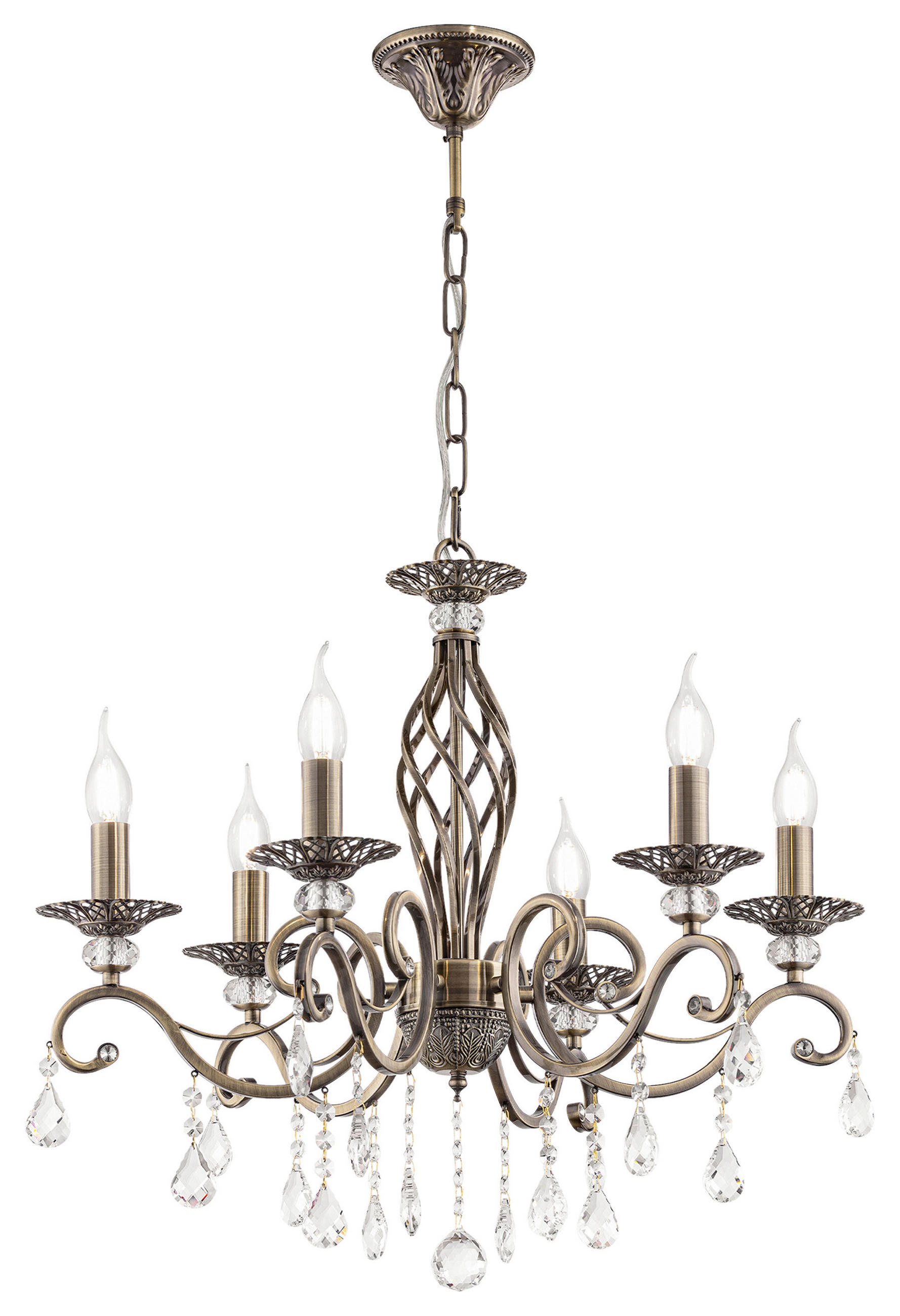 KRONLEUCHTER 63/56/63 cm   - Messingfarben, Trend, Glas/Metall (63/56/63cm) - MAYTONI
