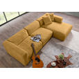 ECKSOFA  in Chenille Senfgelb  323/178 cm  - Senfgelb/Schwarz, MODERN, Kunststoff/Textil (323/178cm) - Carryhome