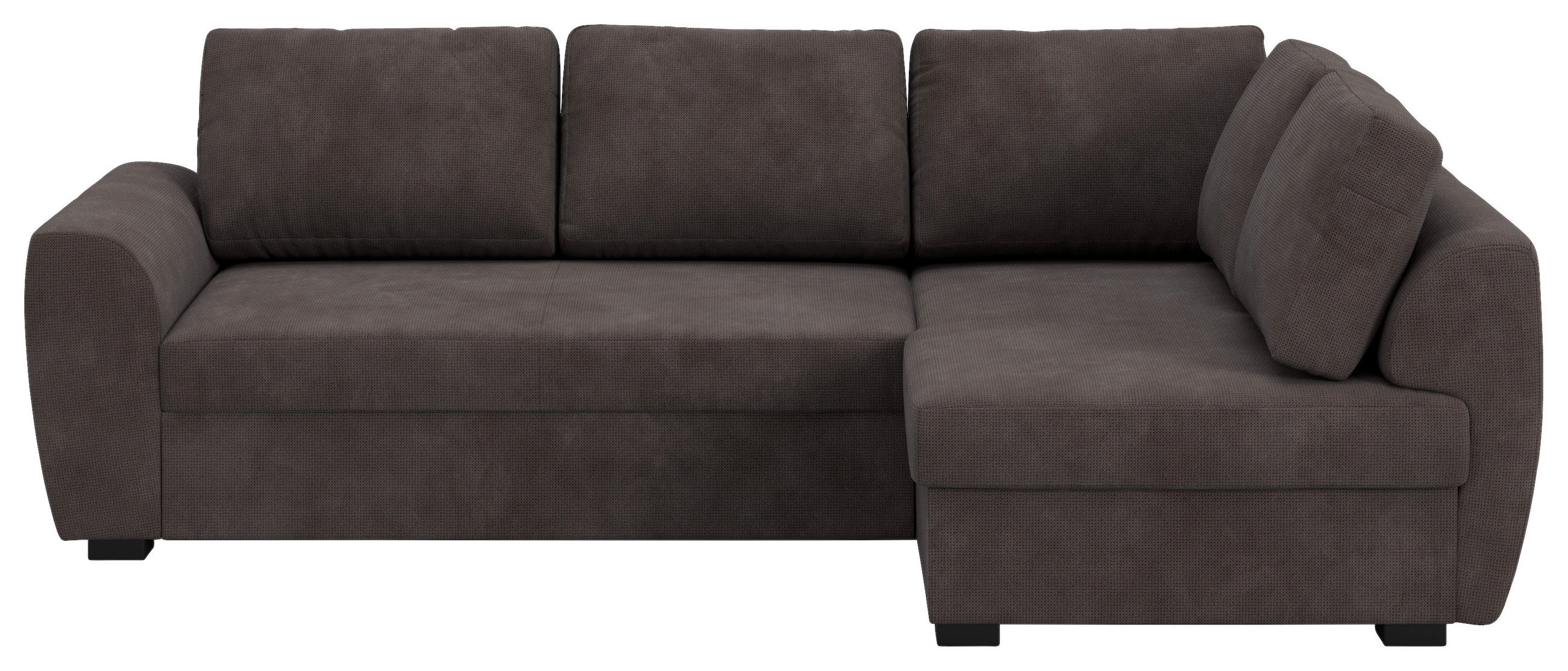 ECKSOFA Braun Mikrofaser Zierkissen, Bettkasten  - Schwarz/Braun, Trend, Kunststoff/Textil (253/154cm) - MID.YOU