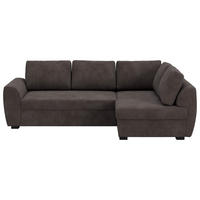 ECKSOFA Braun Mikrofaser Zierkissen, Bettkasten  - Schwarz/Braun, Trend, Kunststoff/Textil (253/154cm) - MID.YOU