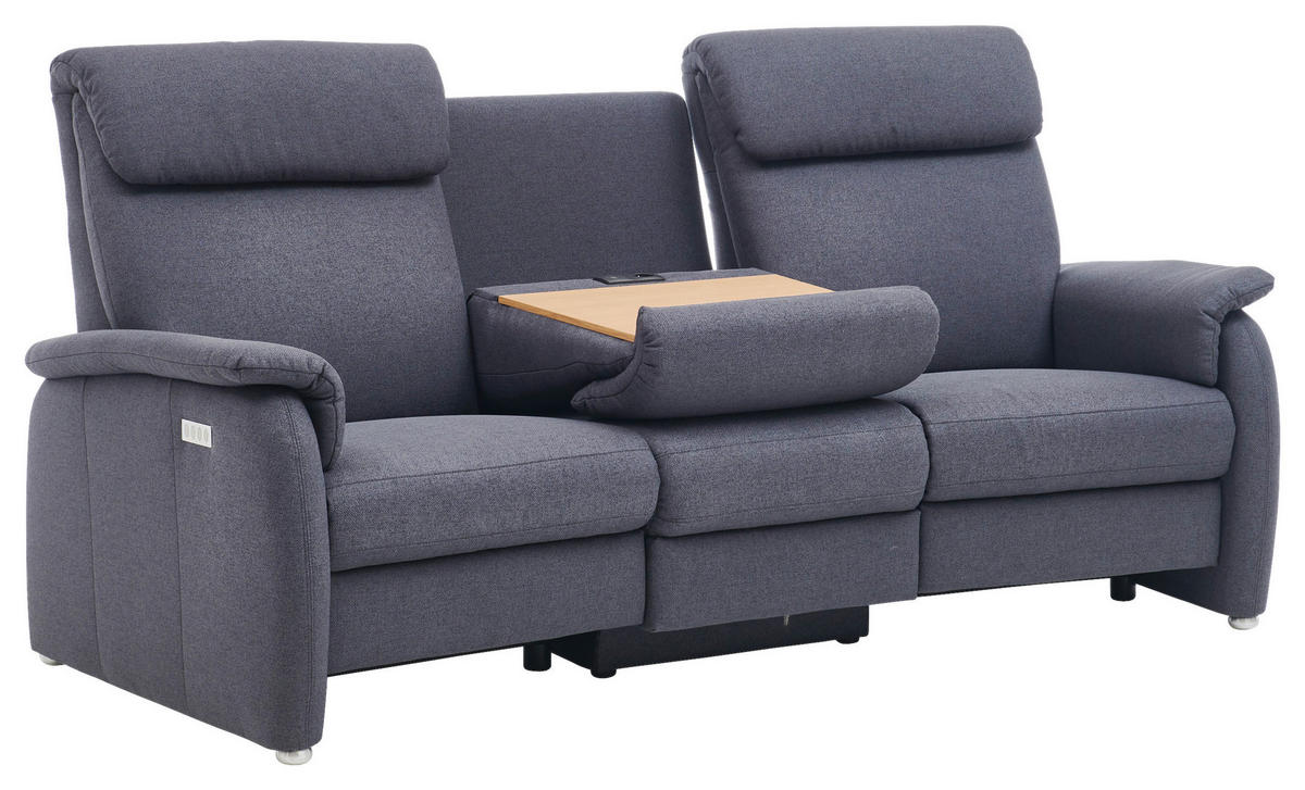 TRAPEZSOFA Flachgewebe Anthrazit  - Anthrazit, KONVENTIONELL, Textil (222/107/102cm) - Pure Home Comfort