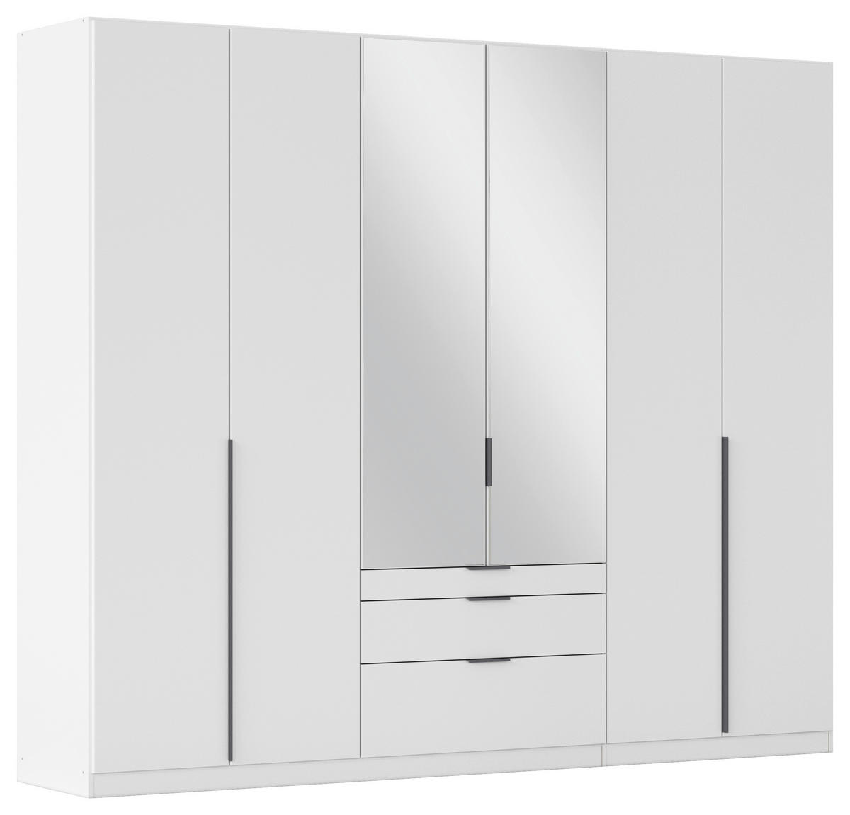 DREHTÜRENSCHRANK 271/229/54 cm 6-türig Weiß  - Weiß/Grau, MODERN, Holzwerkstoff/Metall (271/229/54cm) - Rauch Möbel