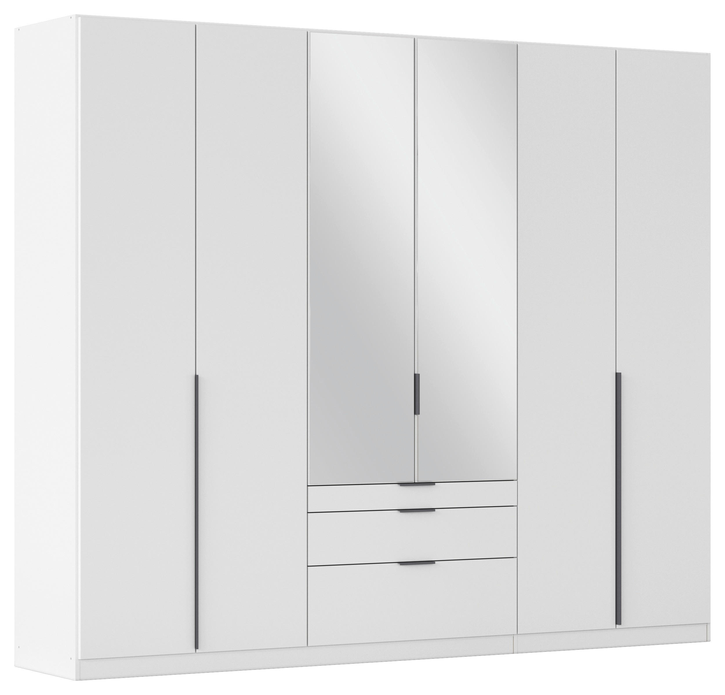 Rauch Möbel Drehtürenschrank Rauch Alabama Silber, Weiß, Dunkelgrau 271x229x54 cm