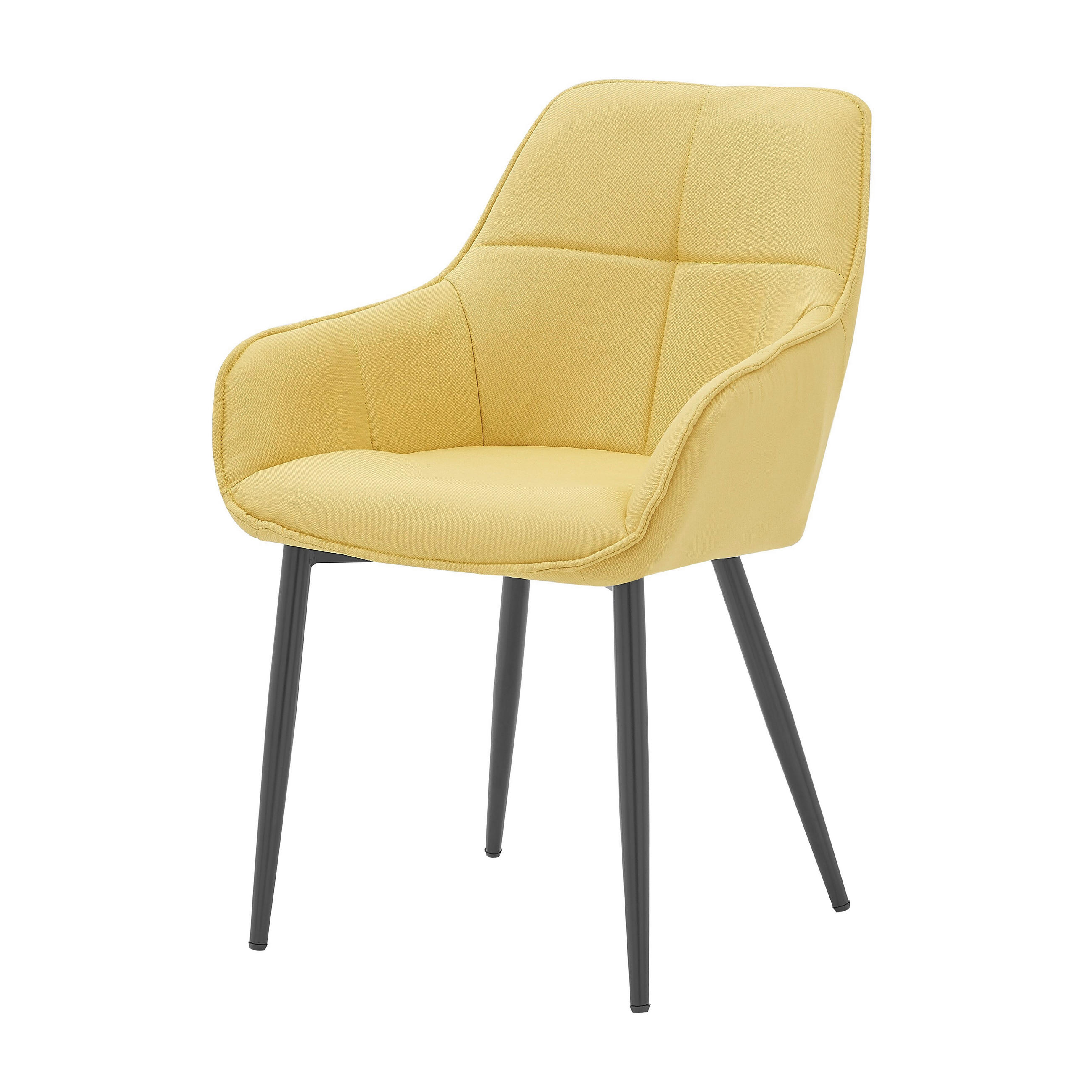 STOL MED ARMSTÖD  - svart/gul, Design, metall/textil (55/86/46cm) - Livetastic