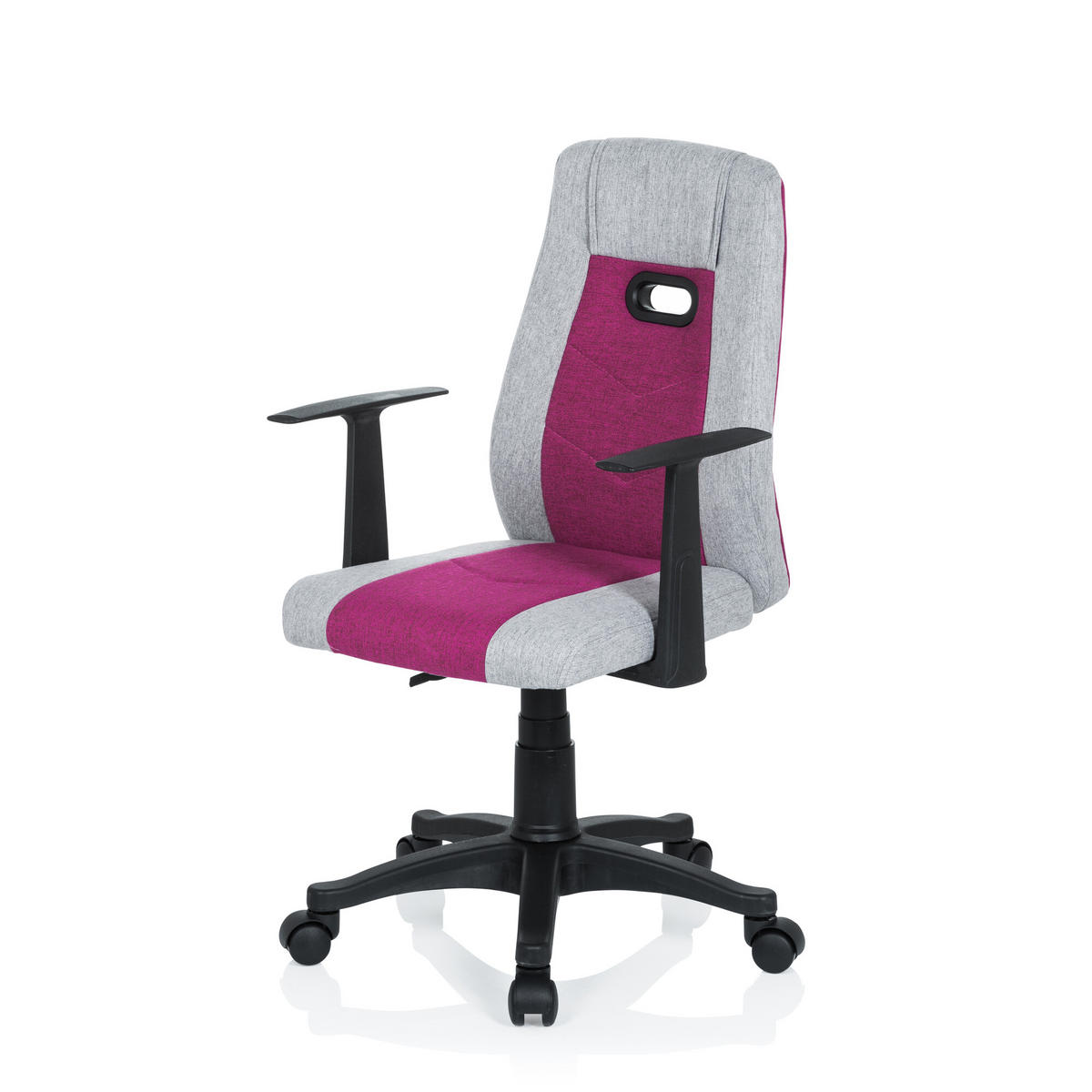 OTOČNÁ ŽIDLE PRO MLÁDEŽ, šedá, pink - šedá/pink, Basics, plast (55/95-105/45cm) - MID.YOU
