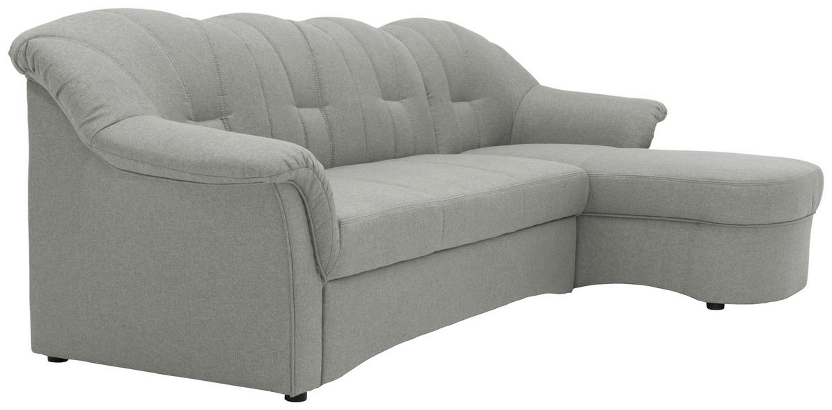 ECKSCHLAFSOFA in Webstoff Silberfarben  - Silberfarben/Schwarz, KONVENTIONELL, Kunststoff/Textil (233/142cm) - MID.YOU