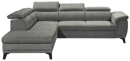 ECKSOFA Grau Mikrovelours  - Schwarz/Grau, KONVENTIONELL, Kunststoff/Textil (231/274cm) - Carryhome