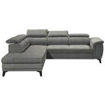 ECKSOFA Grau Mikrovelours  - Schwarz/Grau, KONVENTIONELL, Kunststoff/Textil (231/274cm) - Carryhome